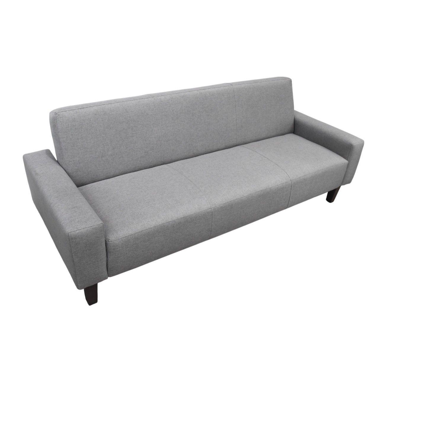 Futón Sofá Cama 3 cuerpos Tapiz Genova Con Reposabrazos - Grafito-3