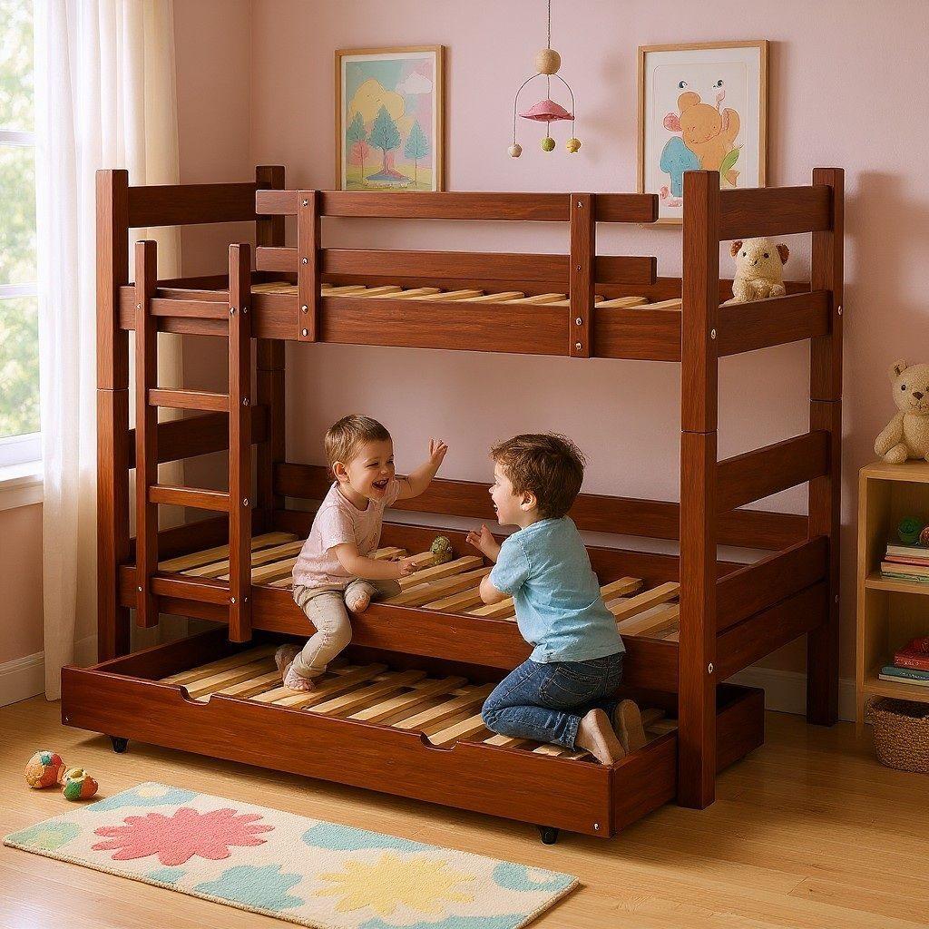 Camarote Desmontable Triple L200 cm 1 5 Plaza CHOCOLATE-0