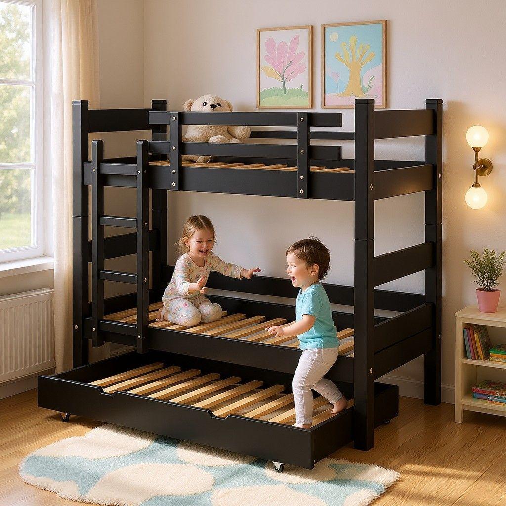 Camarote Desmontable Triple L200 cm 1 5 Plaza NEGRO-0