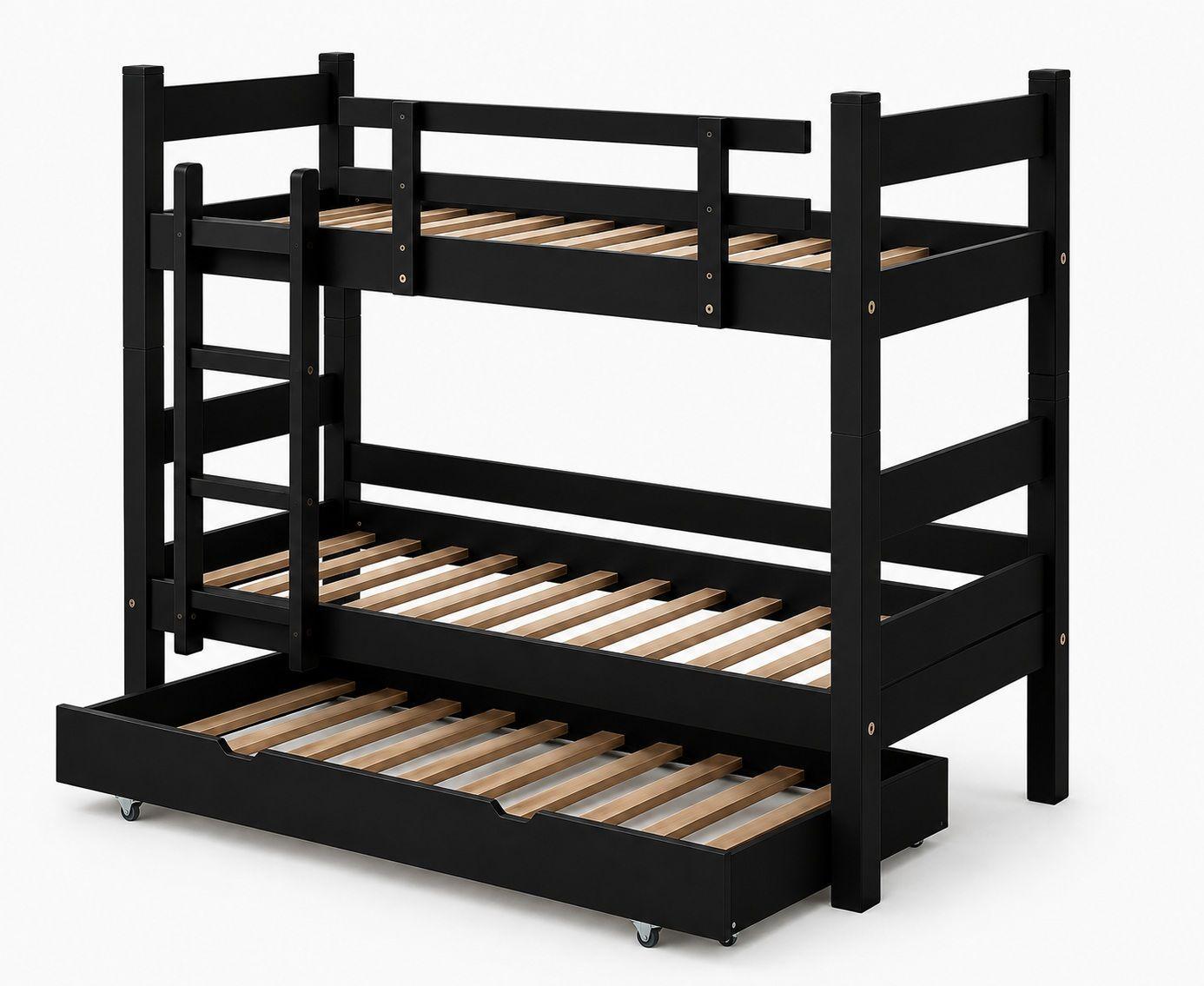 Camarote Desmontable Triple L200 cm 1 5 Plaza NEGRO-1