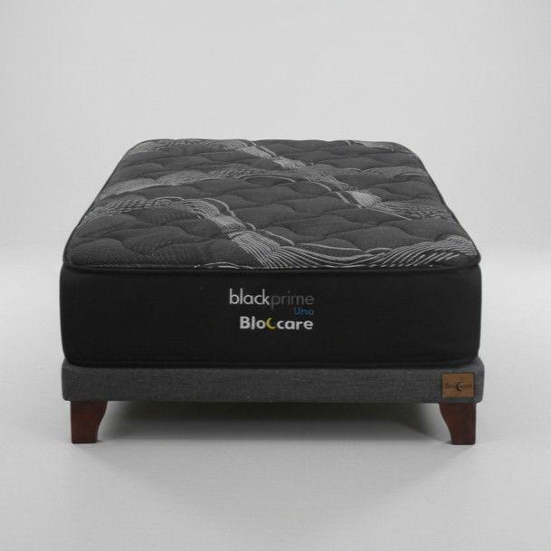 Cama 1 Plaza Box 8 cm L200 cm Colchon Black Prime Modelo Uno Con Pata 11 cm Gris-2
