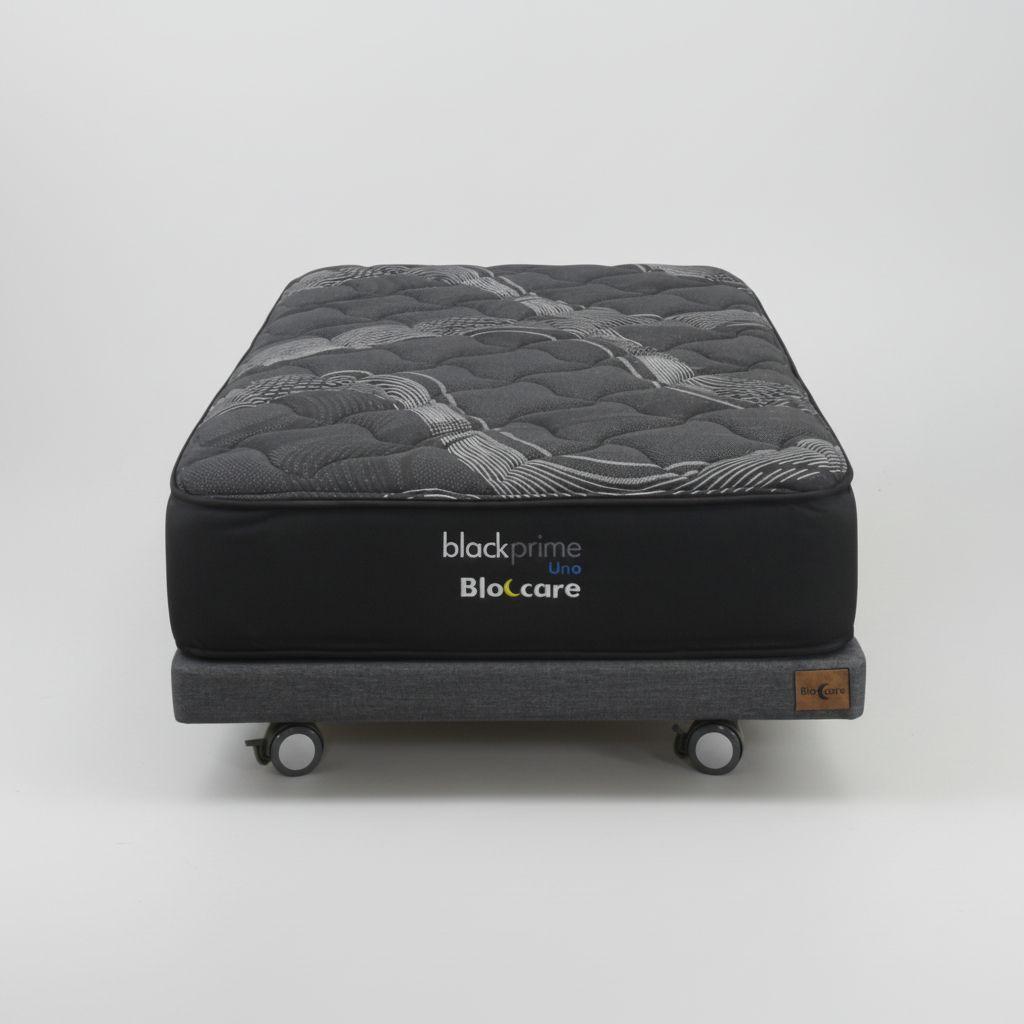 Cama 1 5 Plaza Box 8 cm L200 cm Colchon Black Prime Modelo Uno Con Rueda Logo Gris-2