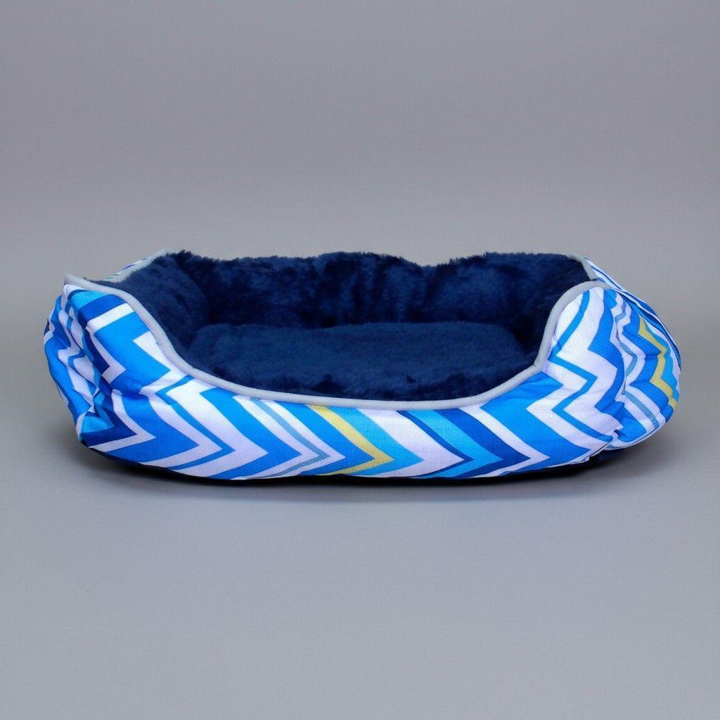 Cama Para Mascotas Espuma - Talla L (Tricolor AZUL)-2