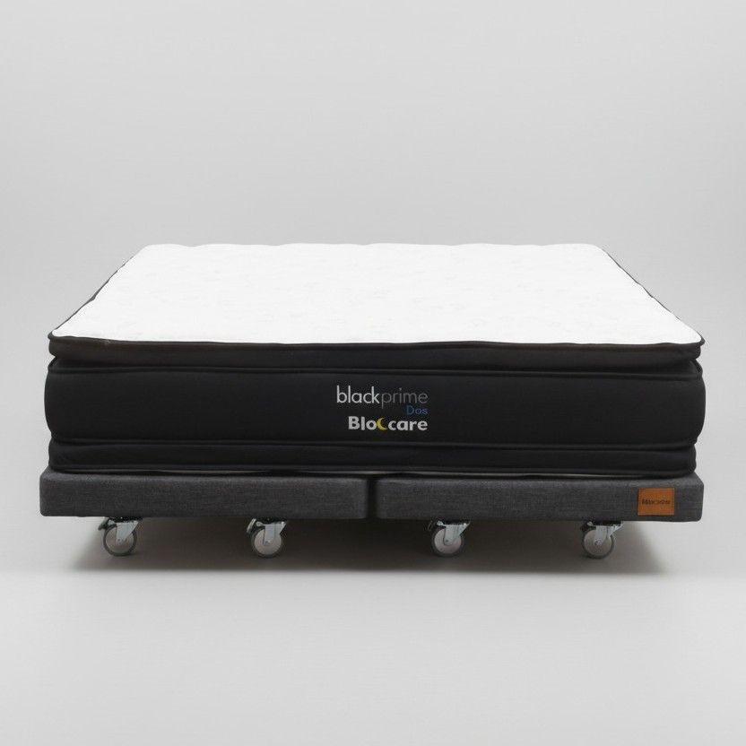 Cama 2 Plaza Box 8 cm L190 cm Colchon Black Prime Modelo Dos Con Rueda Pyton Gris-2