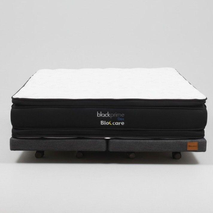 Cama King Box 8 cm L200 cm Colchon Black Prime Modelo Dos Con Rueda Divan Gris-2