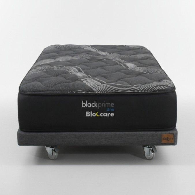 Cama 1 Plaza Box 8 cm L200cm Colchon Black Prime Modelo Uno Con Rueda Pyton Gris-2