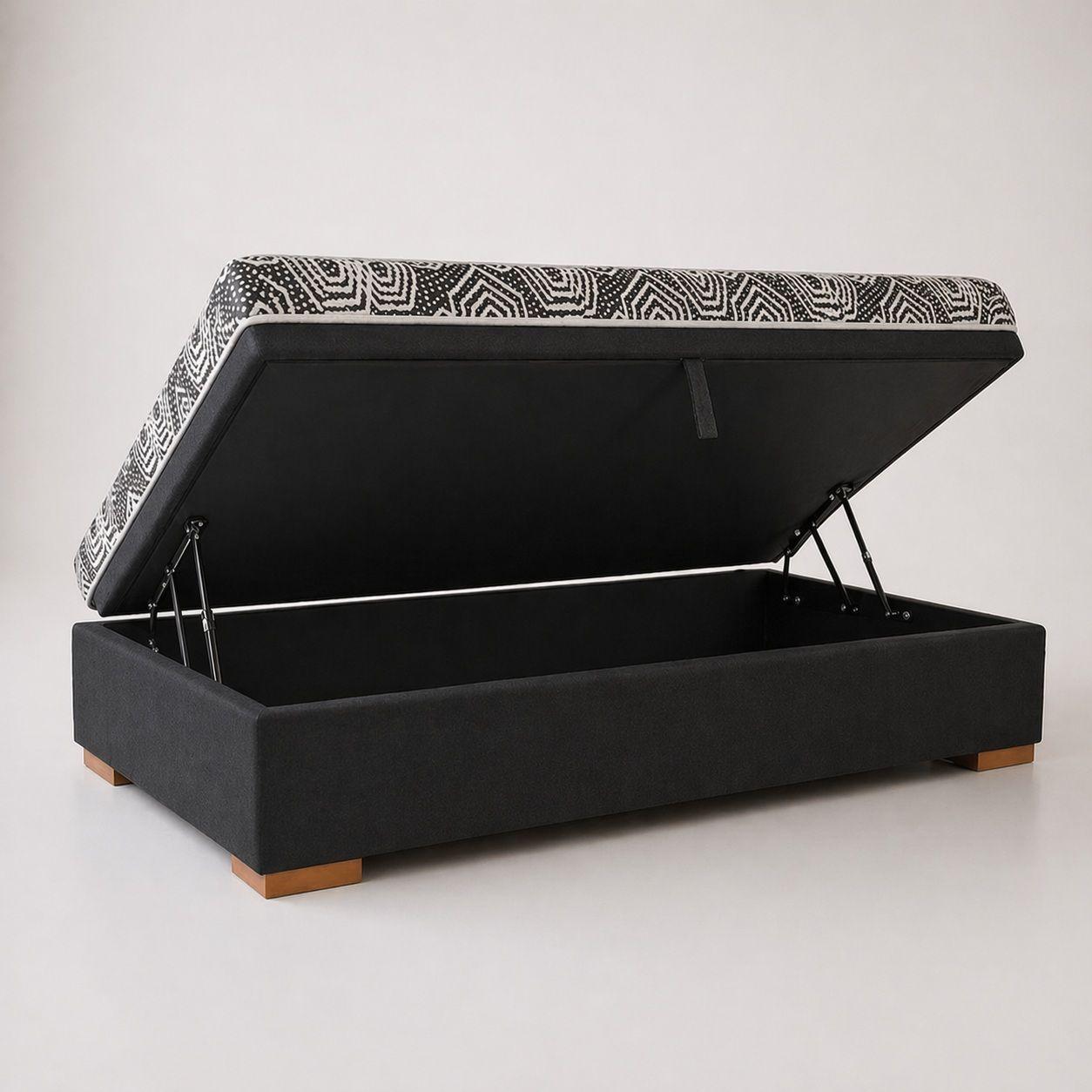 Cama Baul 1 5 Plaza L190 cm Colchon Ideal Pata 6 5cm Negro-2