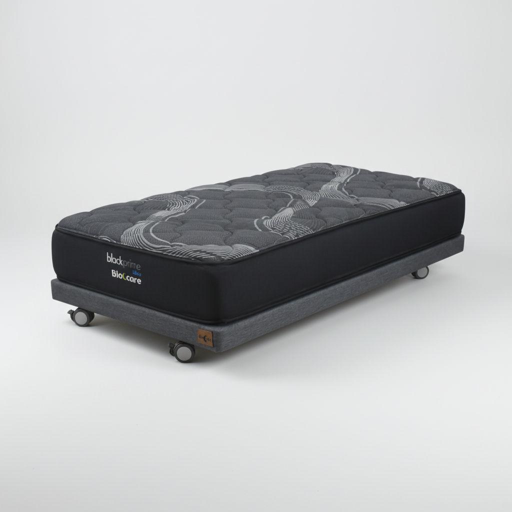Cama 1 5 Plaza Box 8 cm L190 cm Colchon Black Prime Modelo Uno Con Rueda Logo Gris-5