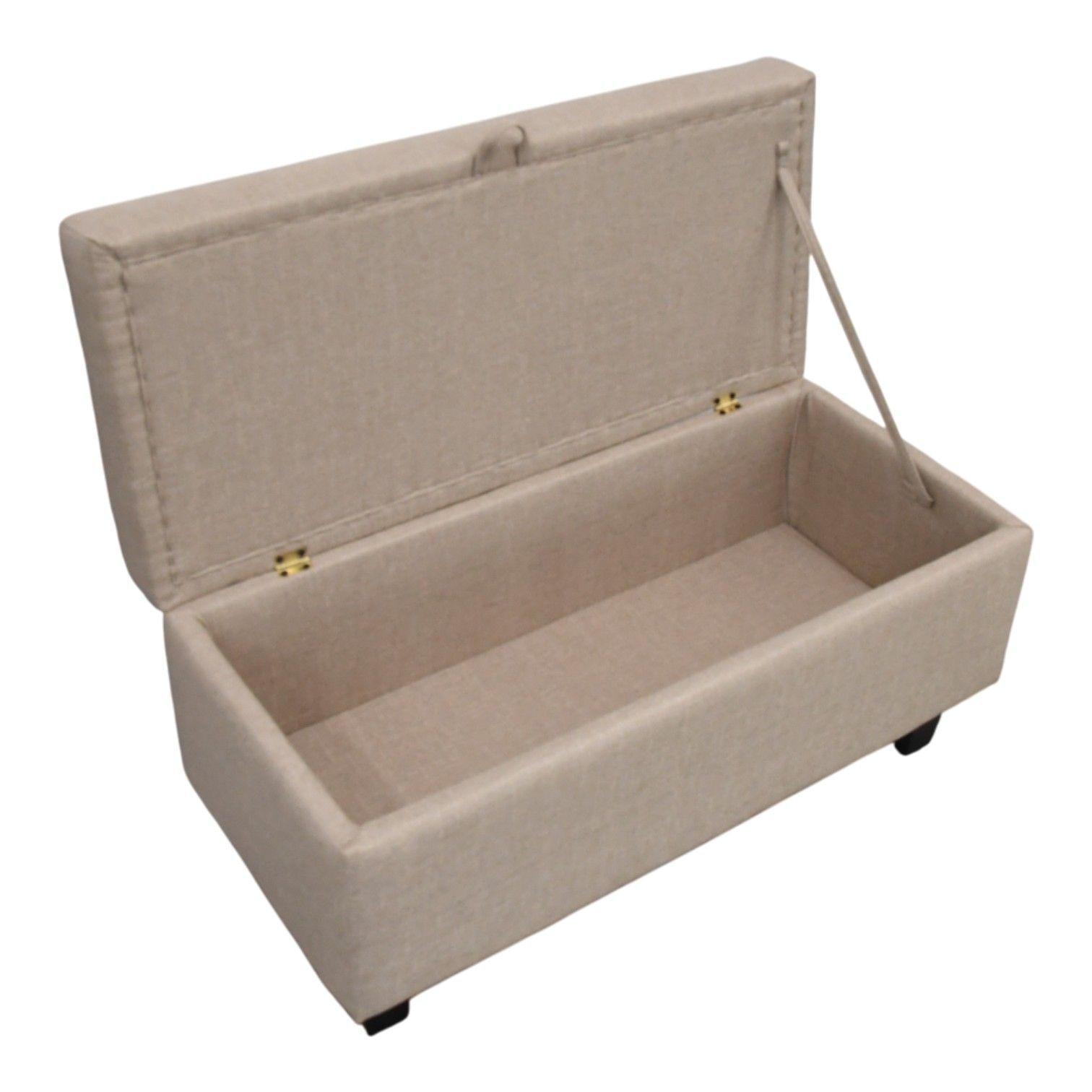 Banqueta Piecera 90 cm Tapiz Genova Beige-3