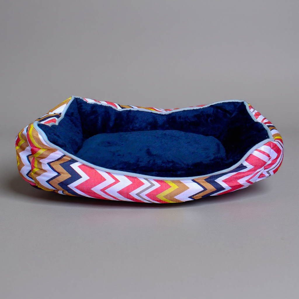 Cama Para Mascotas Espuma - Talla M (Tricolor ROJO)-2