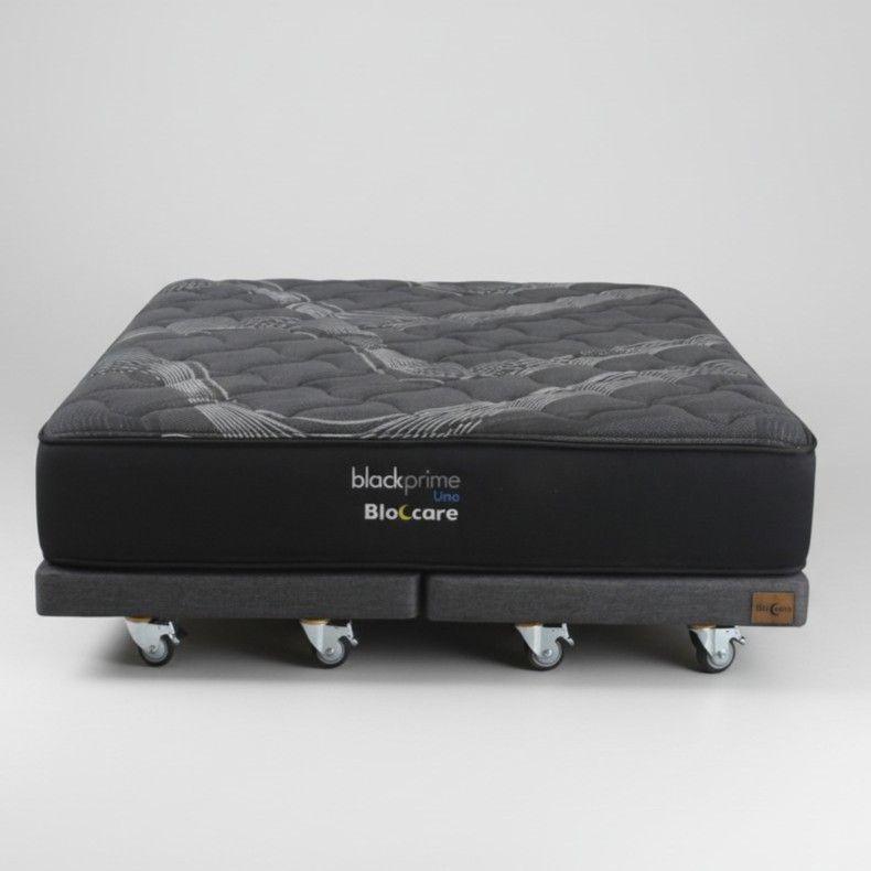 Cama King Box 8 cm L200 cm Colchon Black Prime Modelo Uno Con Rueda Deluxe Gris-2