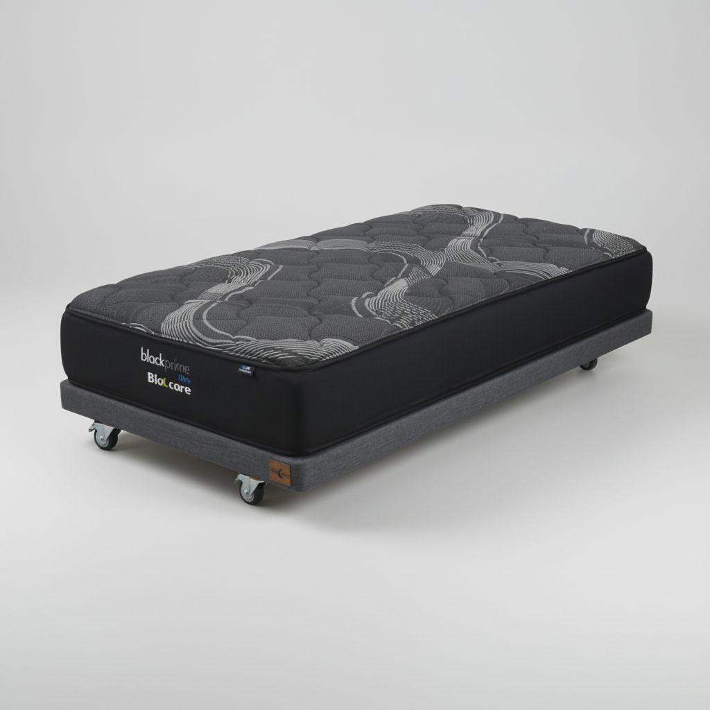 Cama 1 5 Plaza Box 8 cm L200 cm Colchon Black Prime Modelo Uno Con Rueda Deluxe Gris-4