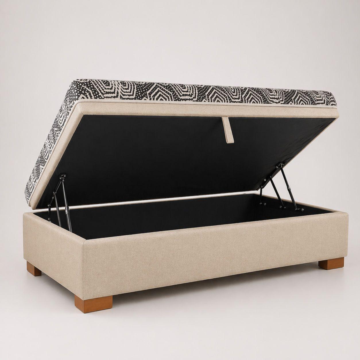 Cama Baul 1.5 Plazas L190 cm Colchon Ideal Patas 4 5 Beige-2