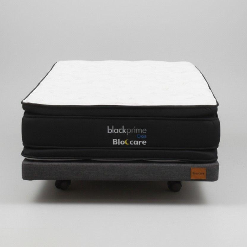 Cama 1 5 Plaza Box 8 cm L200 cm Colchon Black Prime Modelo Dos Con Rueda Divan Gris-2