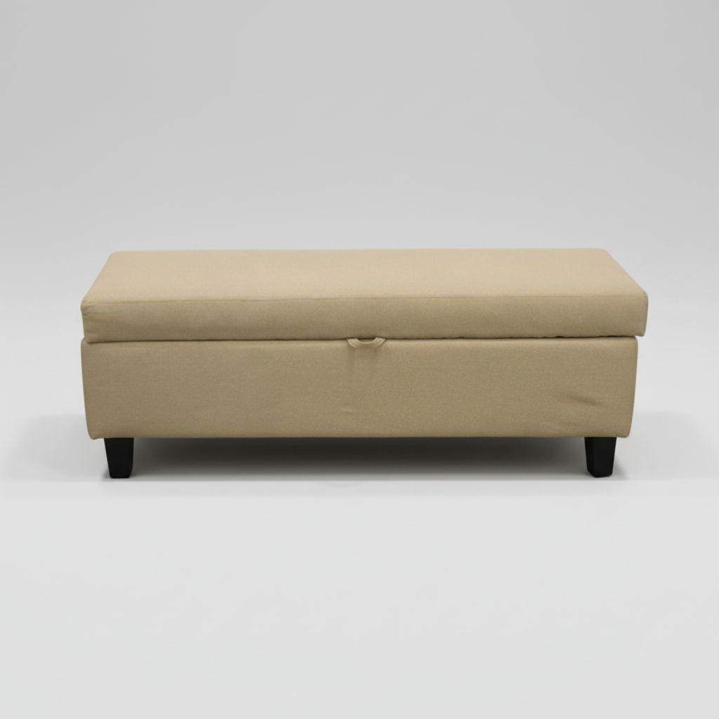 Banqueta Piecera 130 cm Tapiz Genova Beige-2