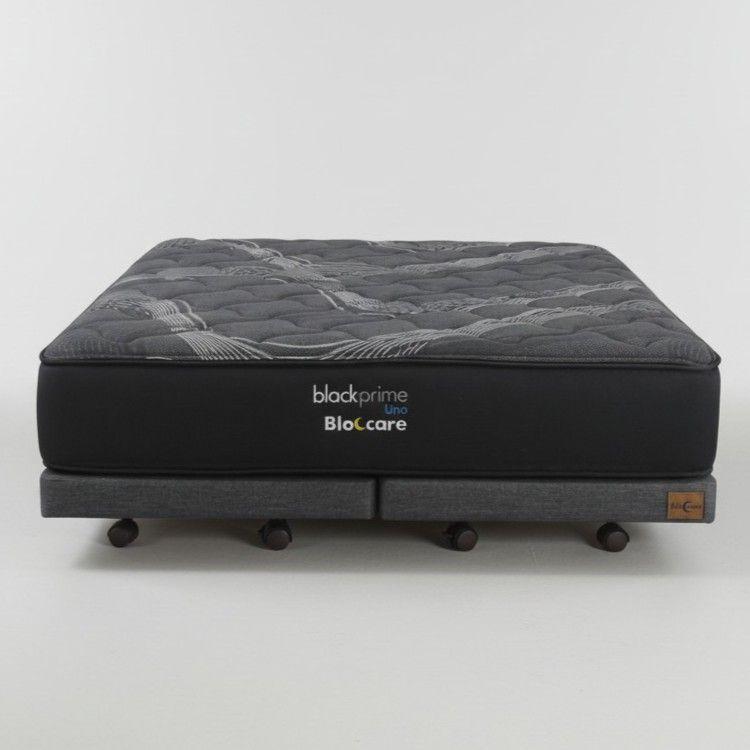 Cama 2 Plaza Box 8 cm L200 cm Colchon Black Prime Modelo Uno Con Rueda Divan Gris-2