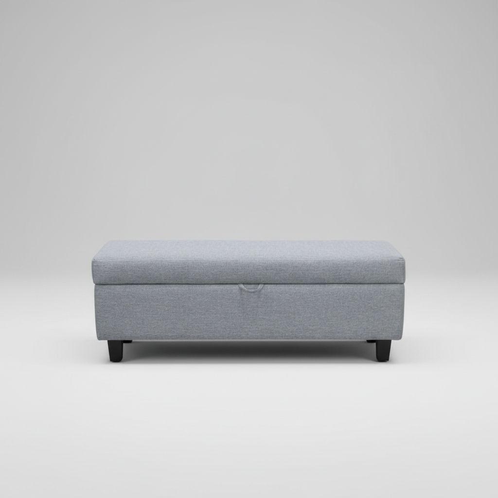 Banqueta Piecera 130 cm Tapiz Genova Grafito-2