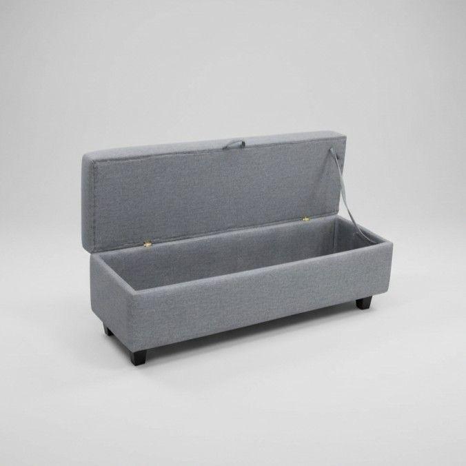 Banqueta Piecera 130 cm Tapiz Genova Grafito-3