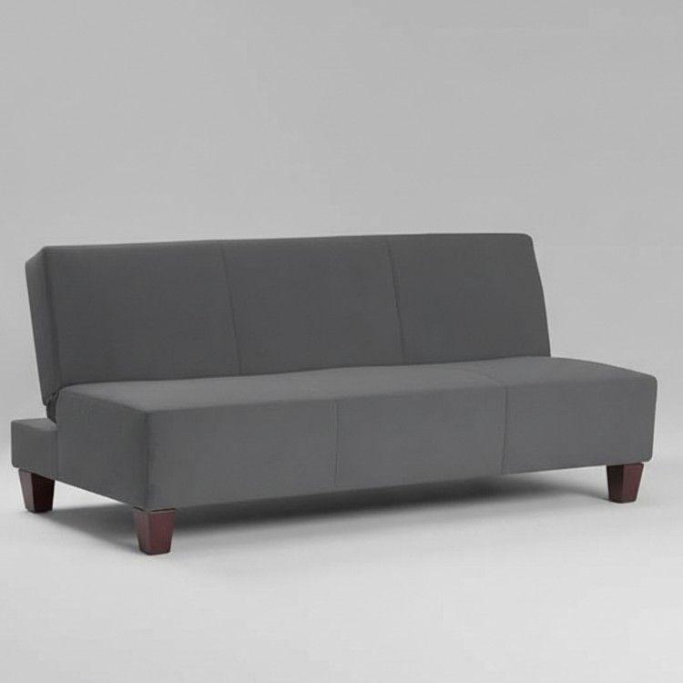 Fut n Sof Cama 3 cuerpos Tapiz Genova Sin Reposabrazos Grafito-2