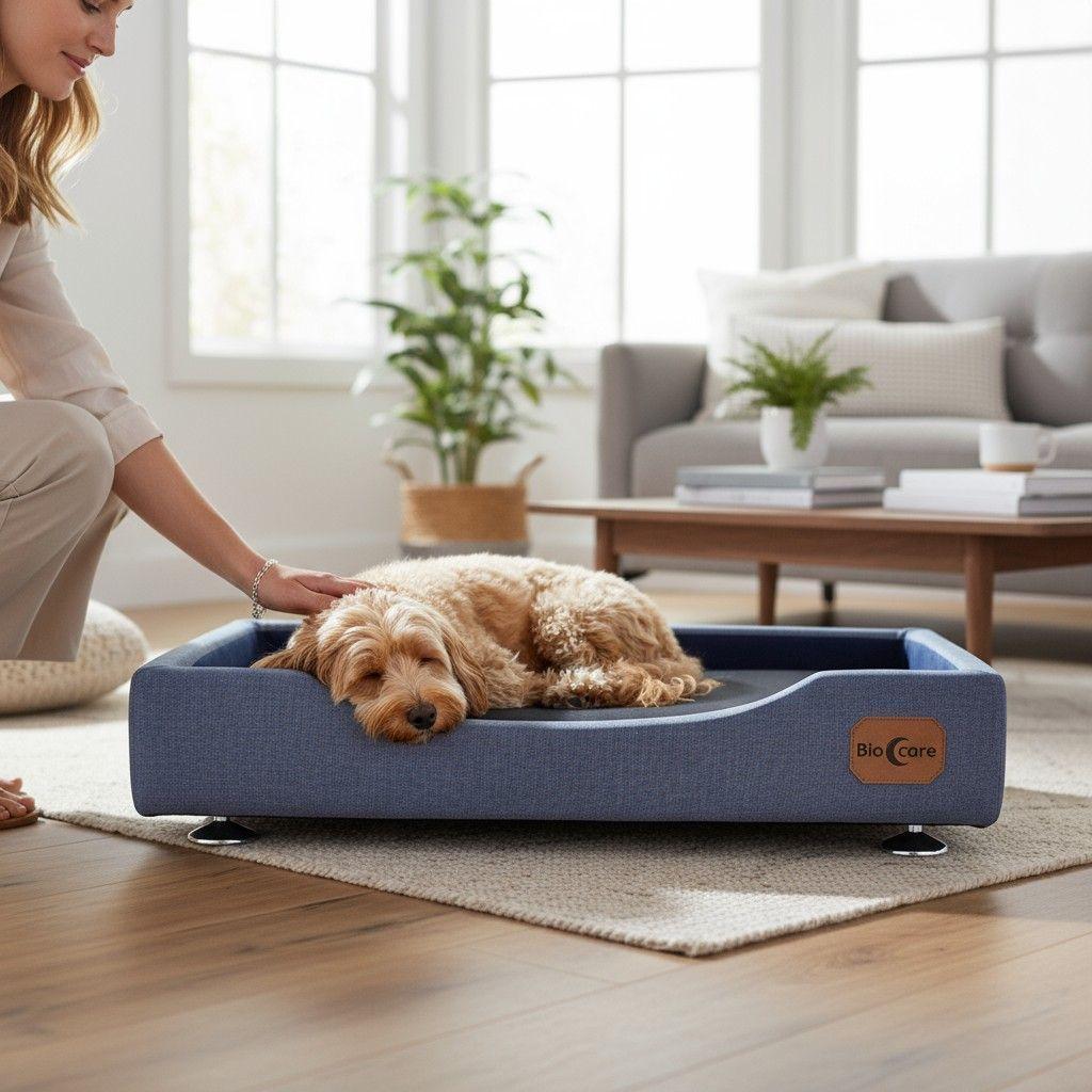 Cama de Mascotas - Talla S (55x40 cm) / Pata Montessori 3 cm (Gris)-4