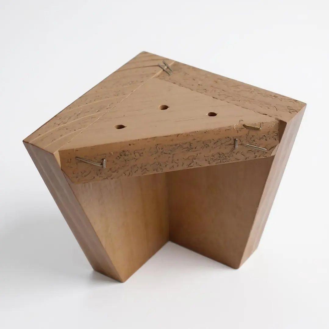 Kit De 4 patas Rectas Para Cama Europea Altura 11 cm - Color Roble Oscuro-5