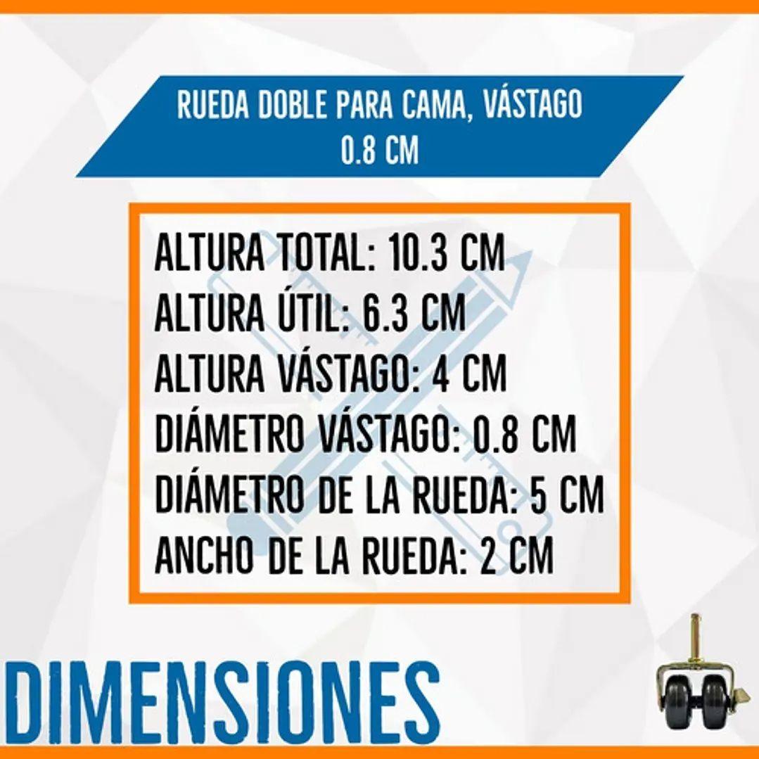 Rueda Doble Para Camas Cic, Flex - Sin Frenos (Cafe)-3