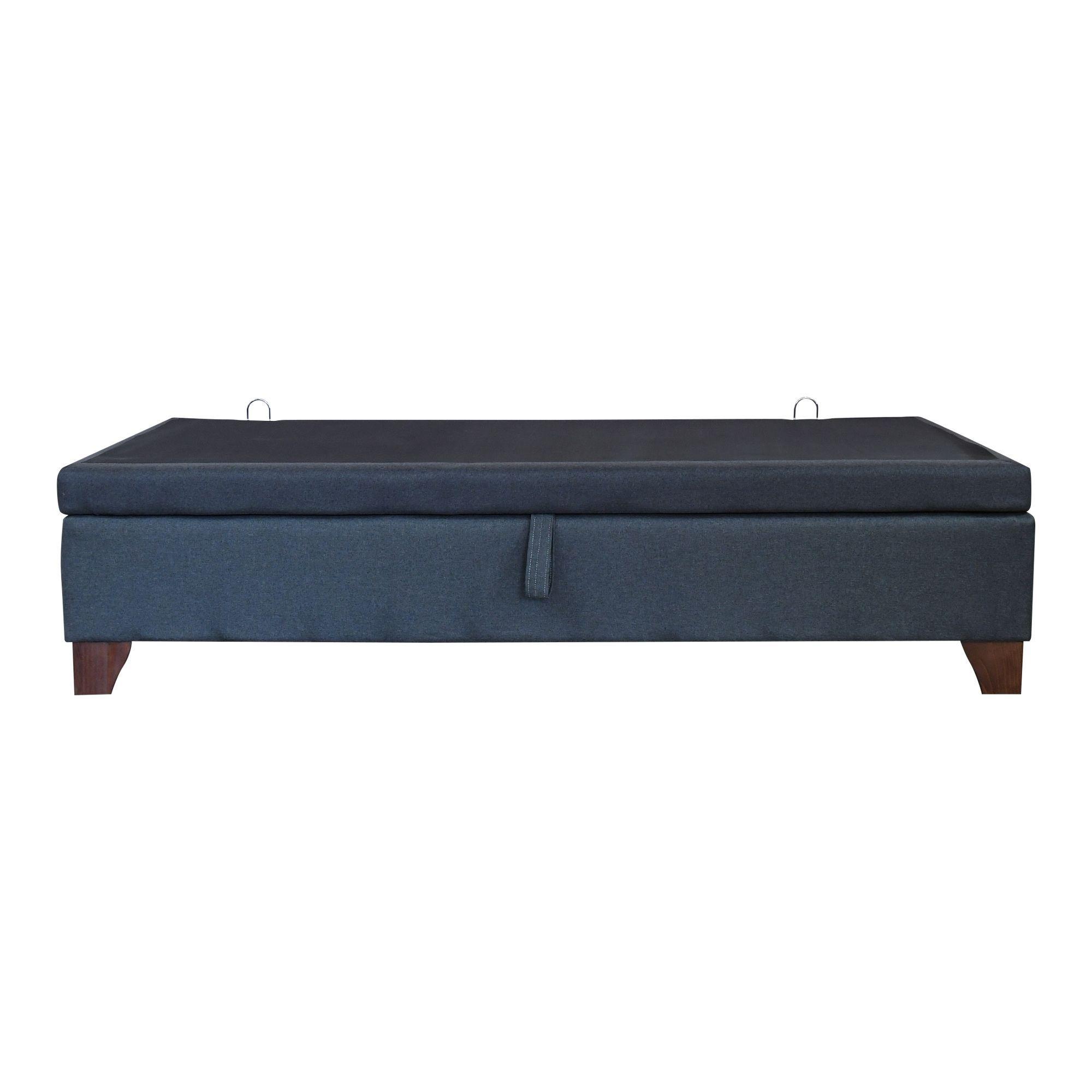 Base Cama Baul 1 Plaza Largo 200 cm con patas 11 cm con Refuerzo colchon V.elastico-2