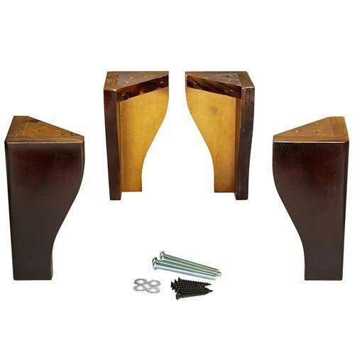 Kit de 4 Patas Para Cama Europea Color Chocolate-1