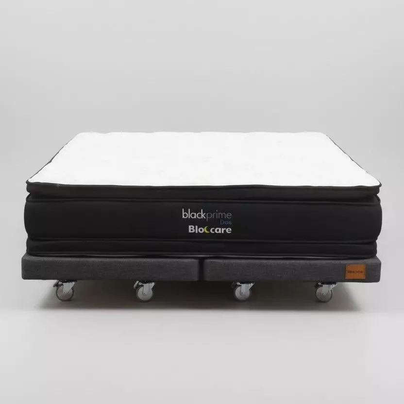Cama 2 Plaza Box 8 cm L200 cm Colchon Black Prime Modelo Dos Con Rueda Pyton Gris-2
