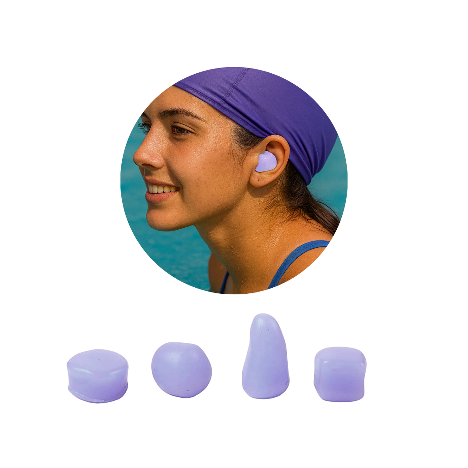 Woo Earplugs Swim Tapones de Oído Natación Silicona 28dB-4