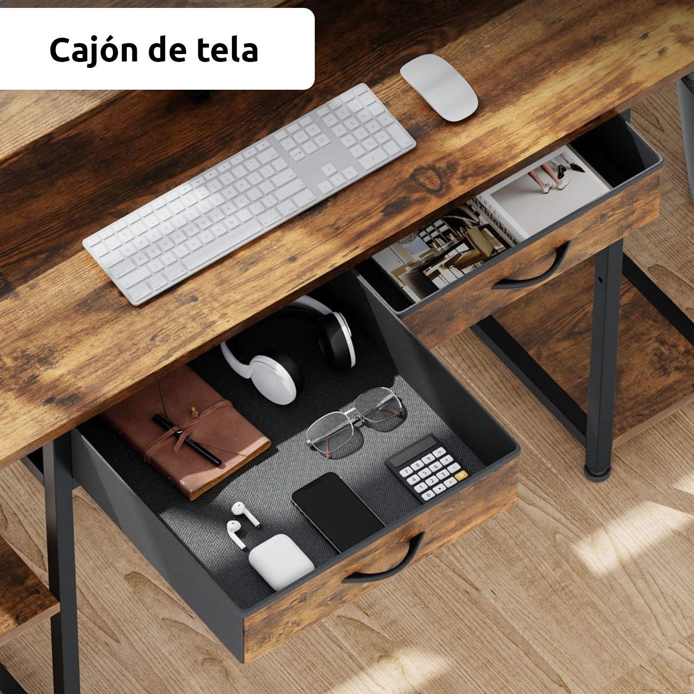 Escritorio 120x50x86cm Con Repisa Ganchos Laterales Puerto USB-2