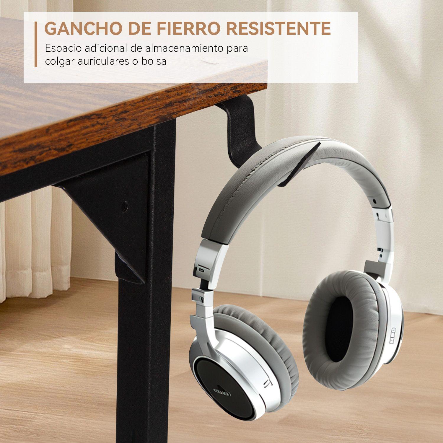 Escritorio 100cm Con Bolsillo Gancho Lateral Mesa Vintage-2