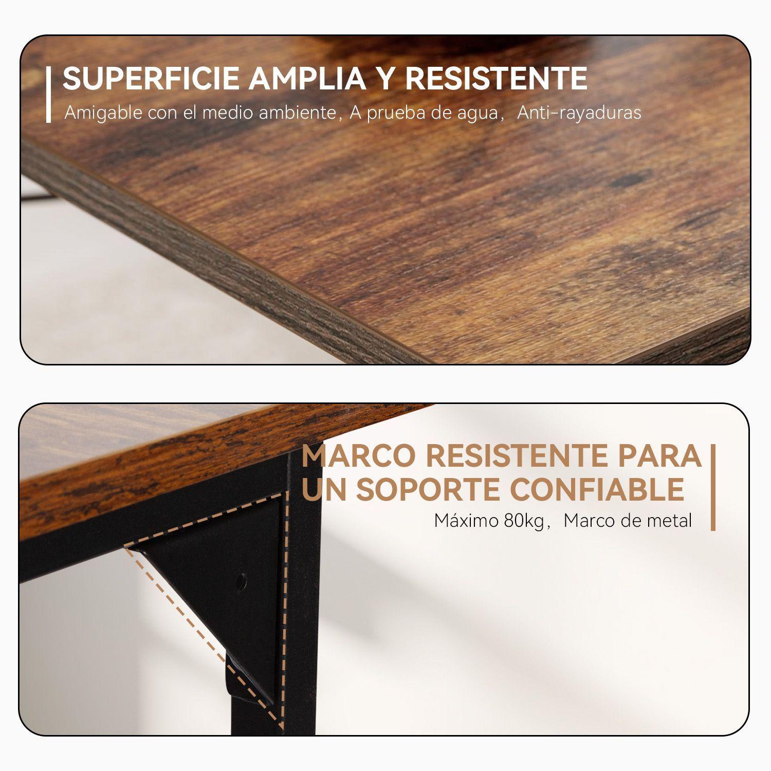 Escritorio 100cm Con Bolsillo Gancho Lateral Mesa Vintage-4