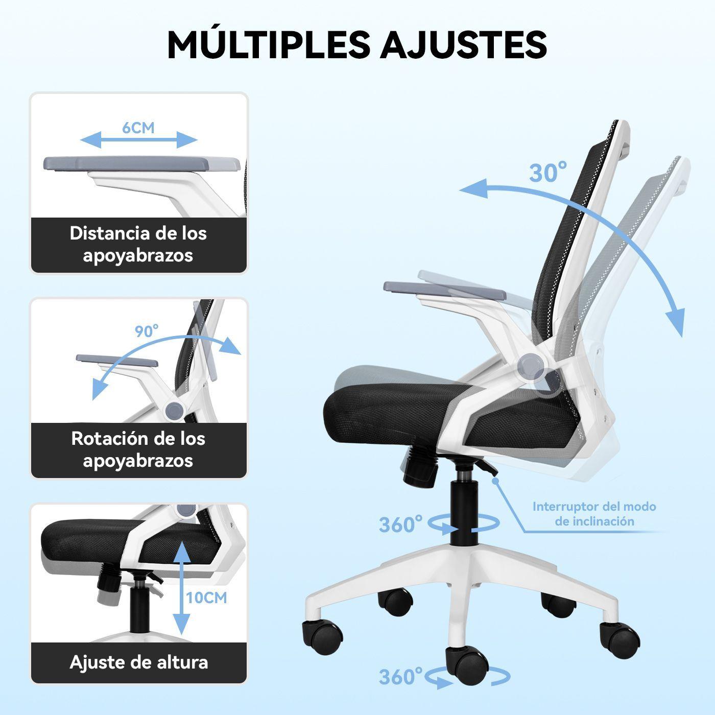 Silla Carla Ergon mica Asiento De Memoria Soporte Lumbar Bionico Silla De Oficina Escritorio-6