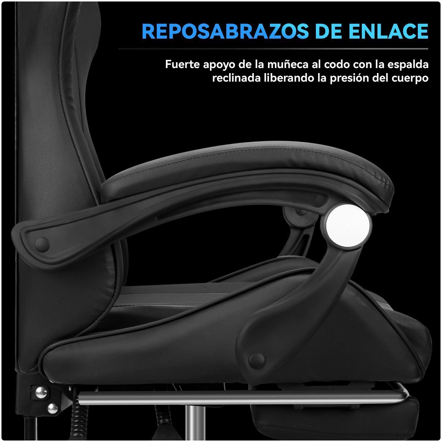 Silla Gamer Profesional GX2000 con Reposapiés-Negro Vidita-6