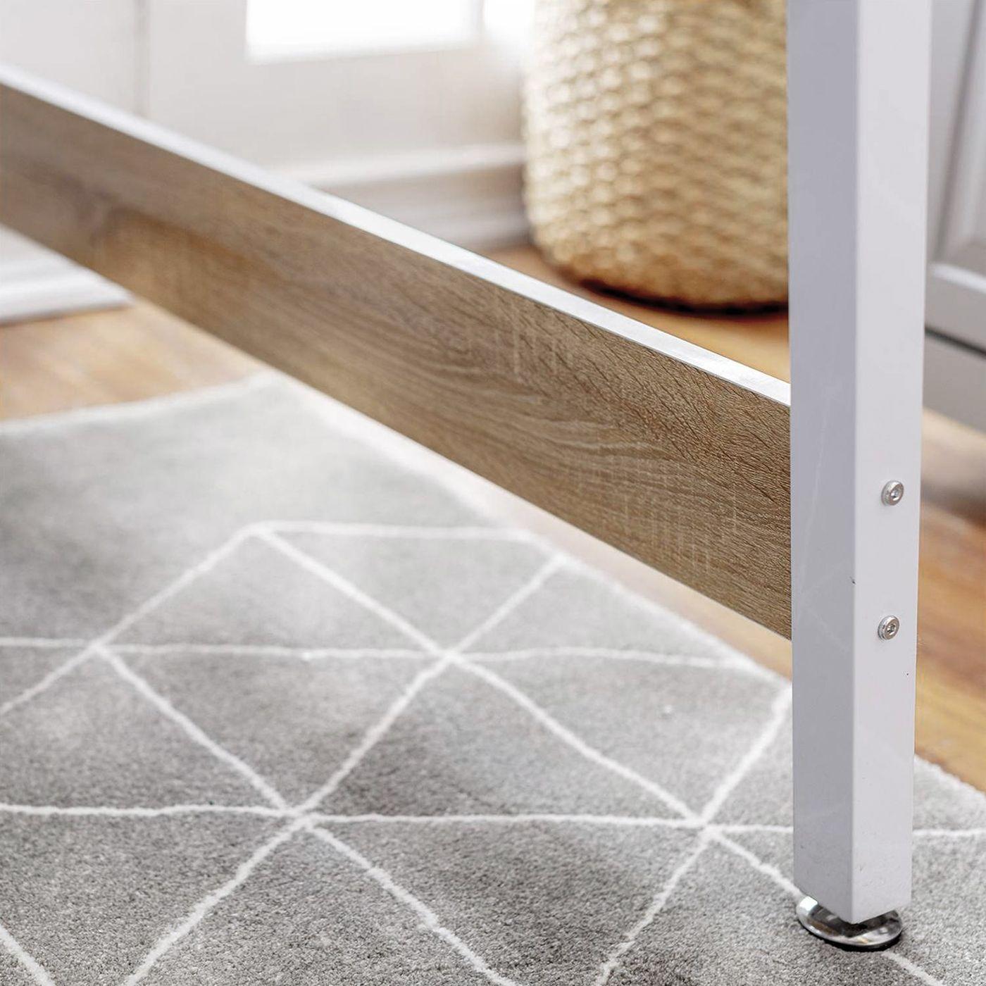 Escritorio 100x58x75 cm Blanco y Oak-3