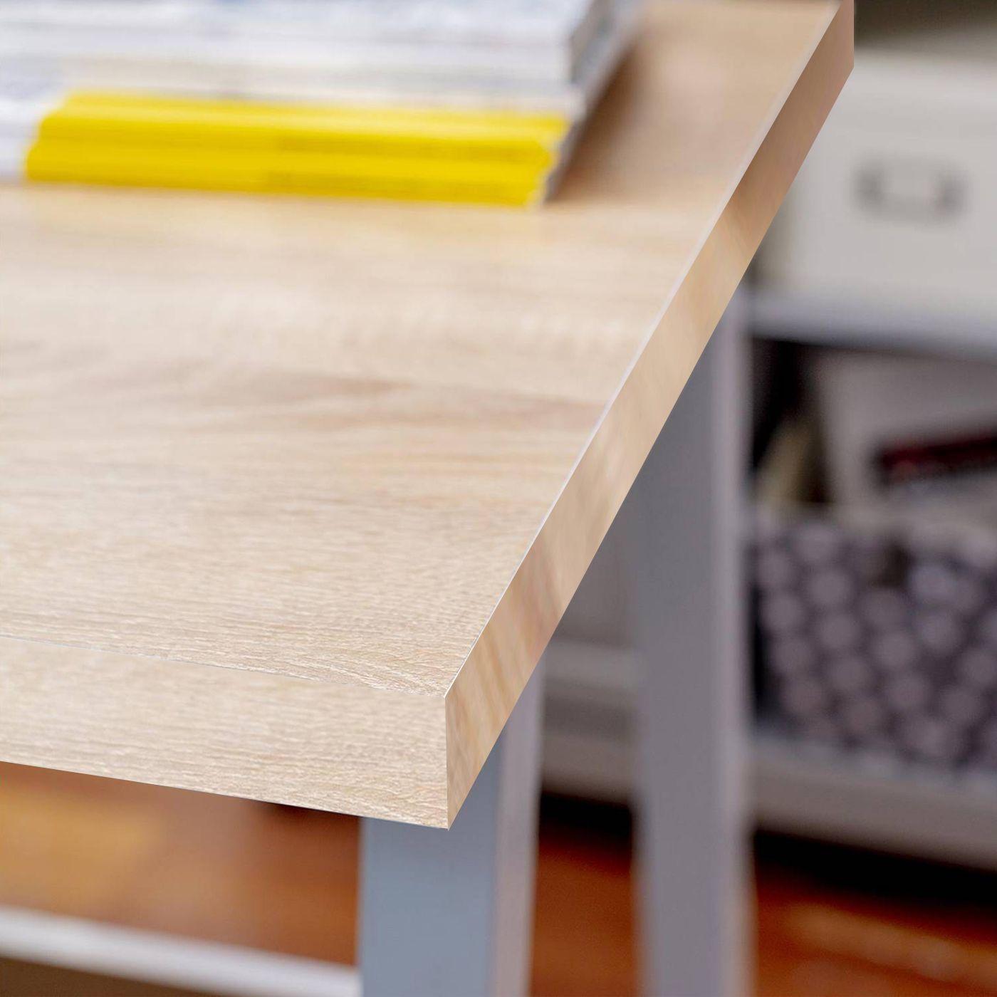 Escritorio 100x58x75 cm Blanco y Oak-6