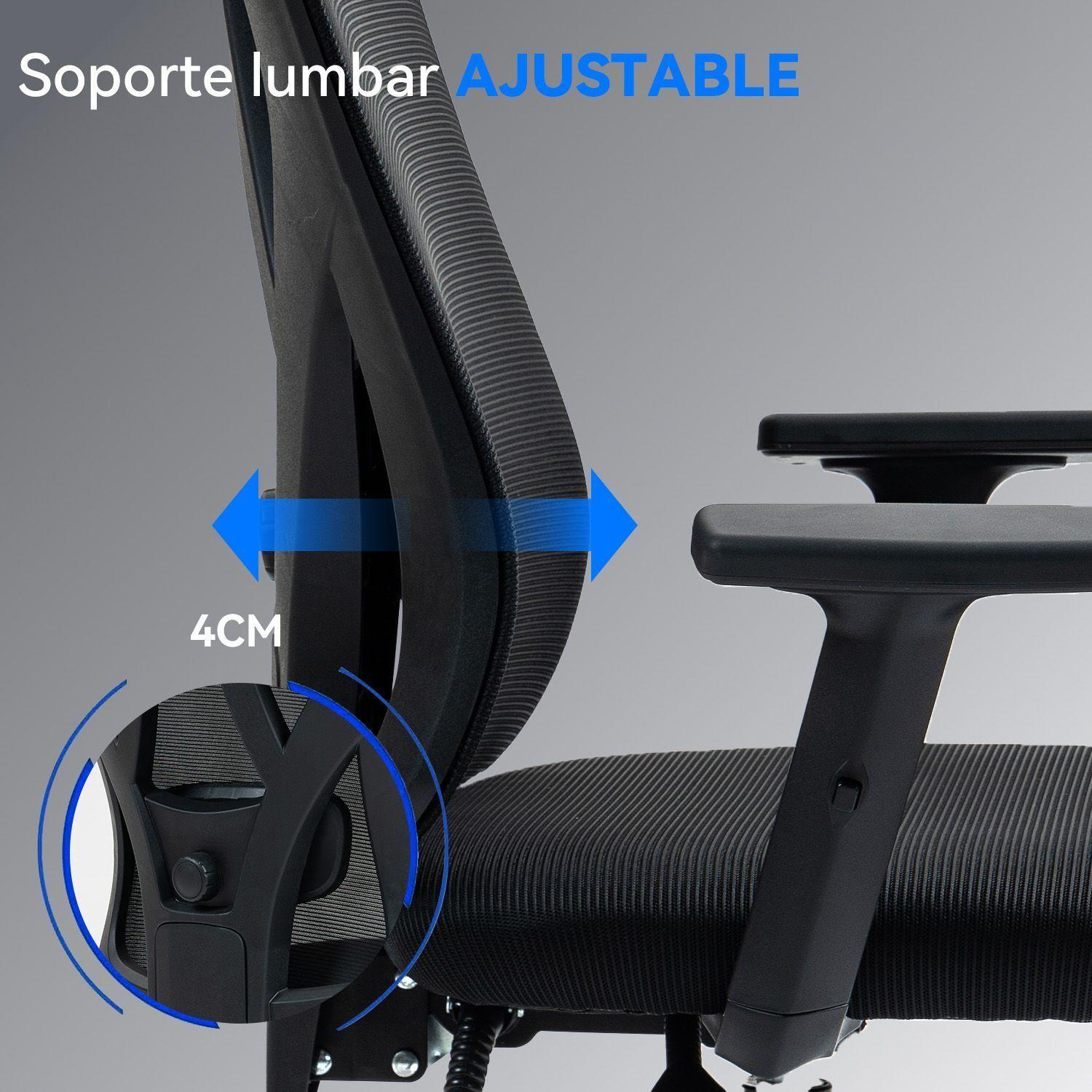 Silla De Oficina Ergon mica Reclinable Reposacabeza 3D Apoyabrazo Ajustable-2