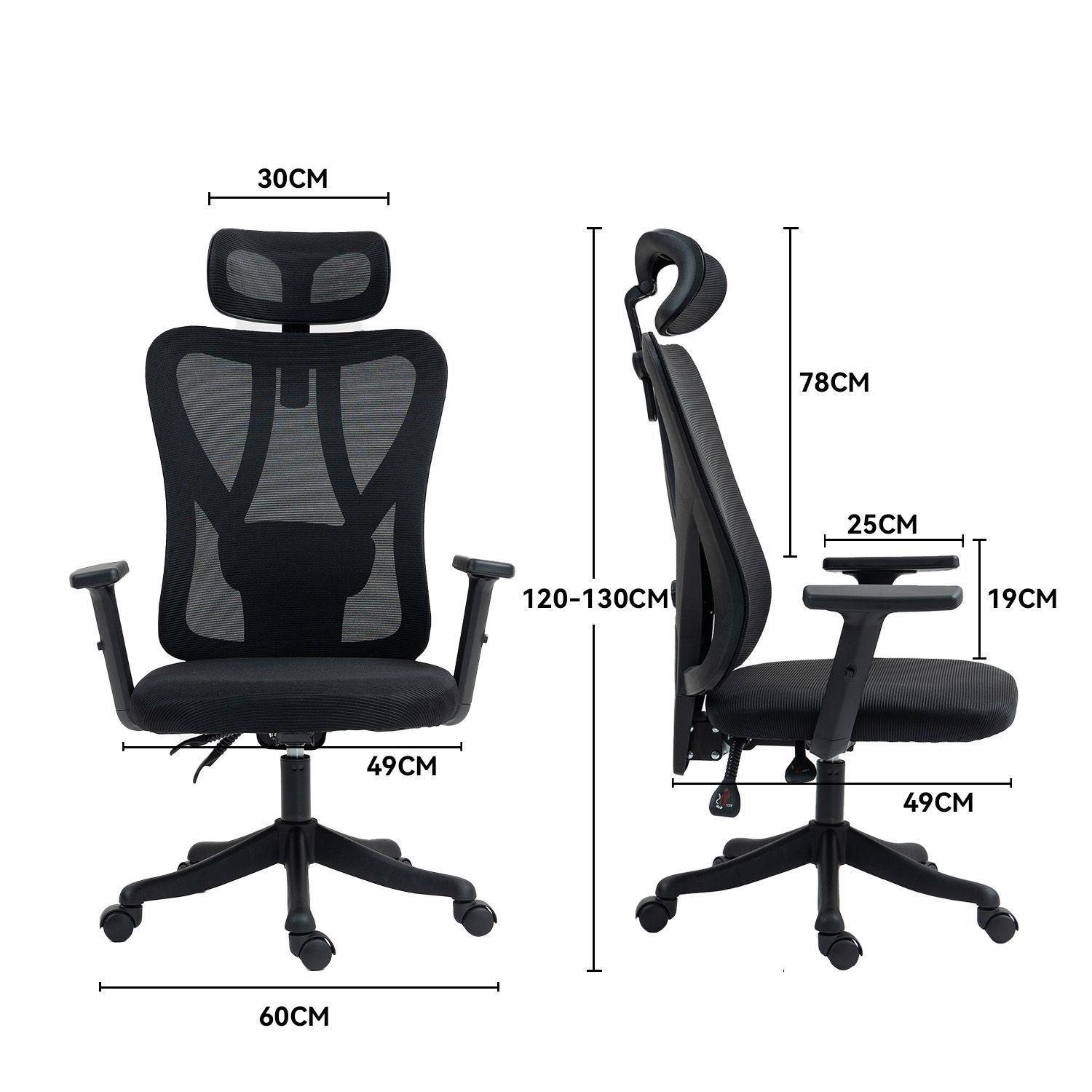 Silla De Oficina Ergon mica Reclinable Reposacabeza 3D Apoyabrazo Ajustable-6