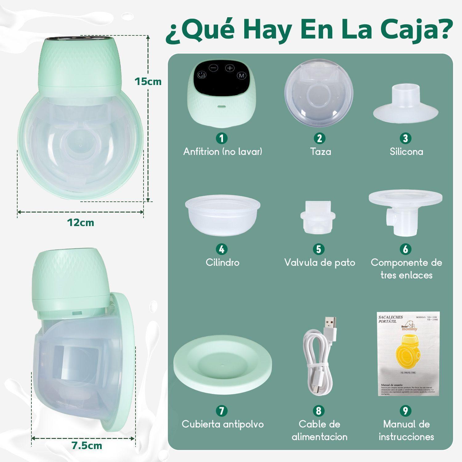 2pcs Extractor De Leche Portatil Sacaleche Electrico 150ml-7