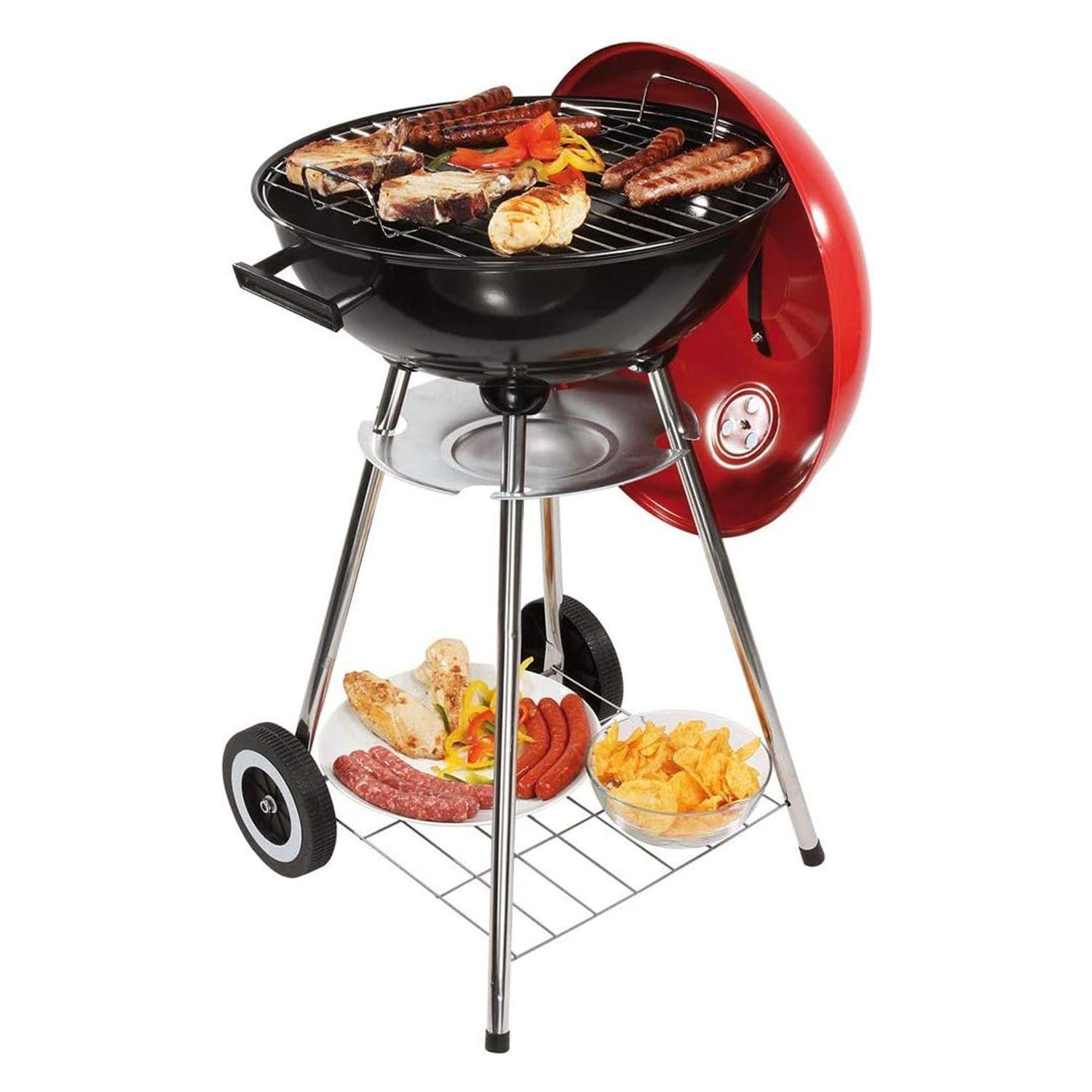 Parrillas A Carbon Portatil 85cm Alto Parrilla Redonda Movil Asados-0