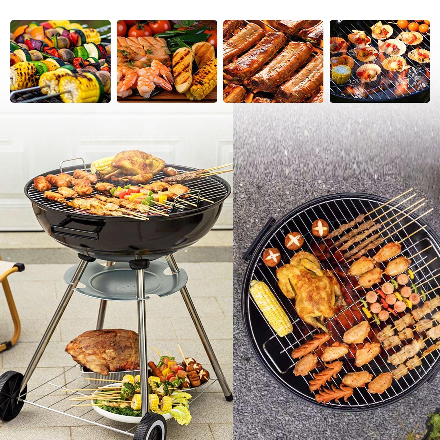 Parrillas A Carbon Portatil 85cm Alto Parrilla Redonda Movil Asados-2