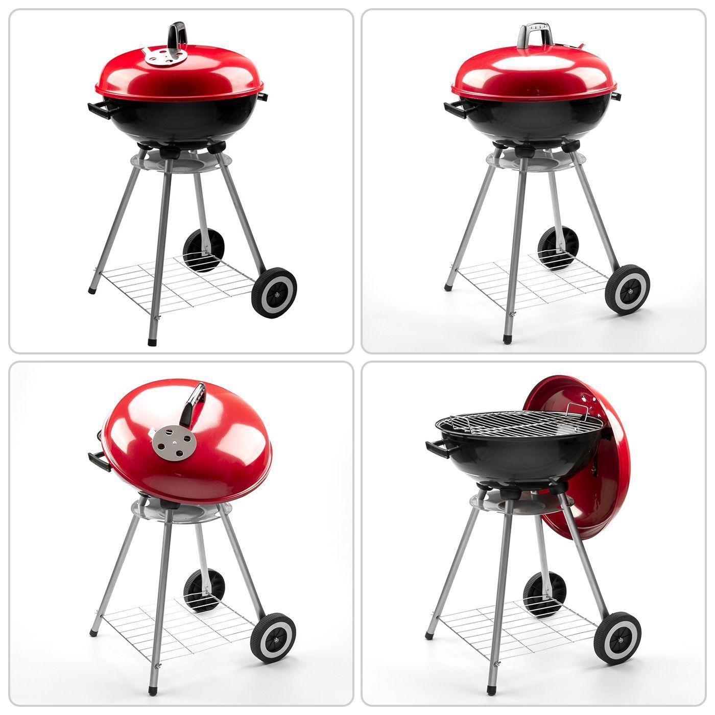 Parrillas A Carbon Portatil 85cm Alto Parrilla Redonda Movil Asados-5