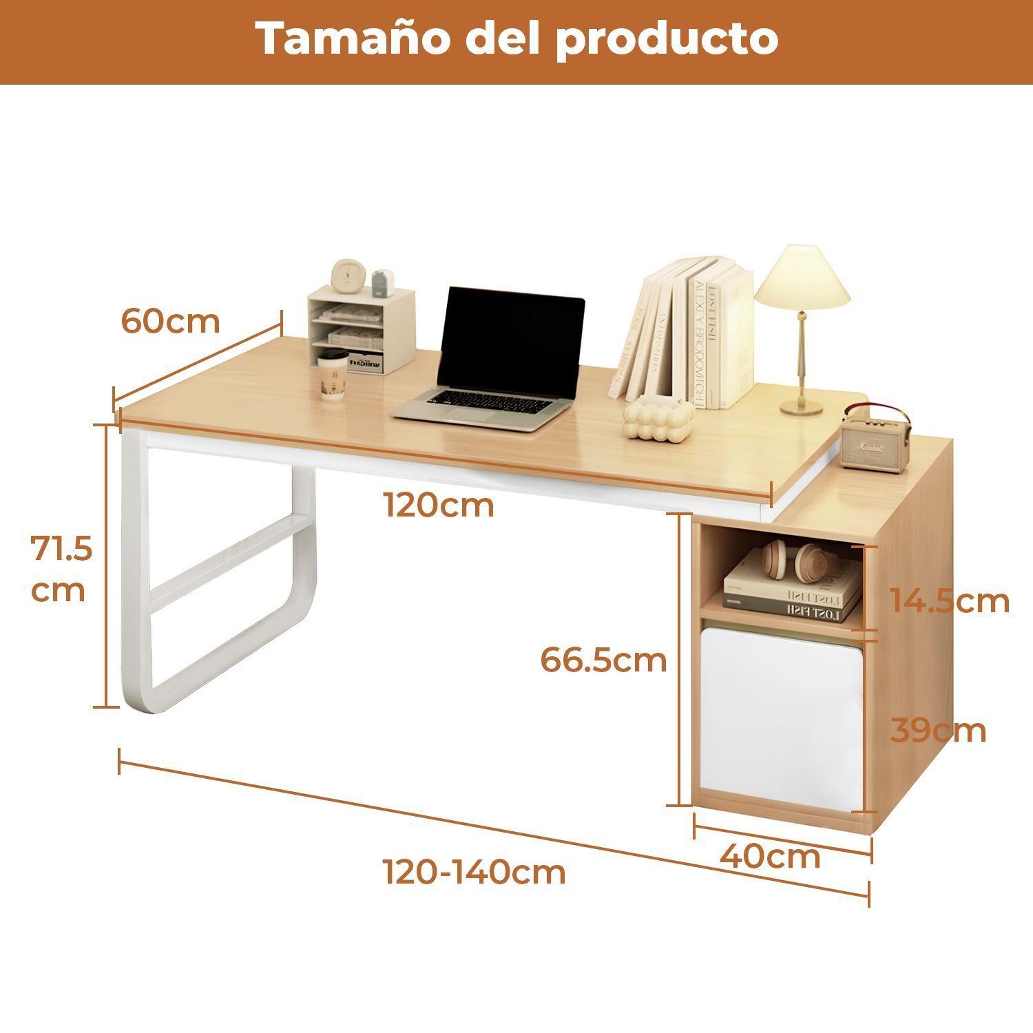 Escritorio Con Cajonera Movil 120cm Pata Metalica Oficina-7