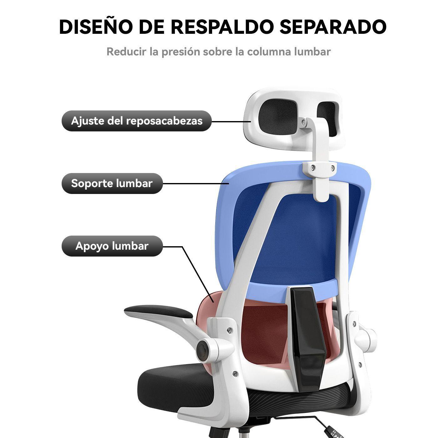 Silla Amia Ergonomica Silla De Escritorio Soporte Lumbar Elastico Oficina-2