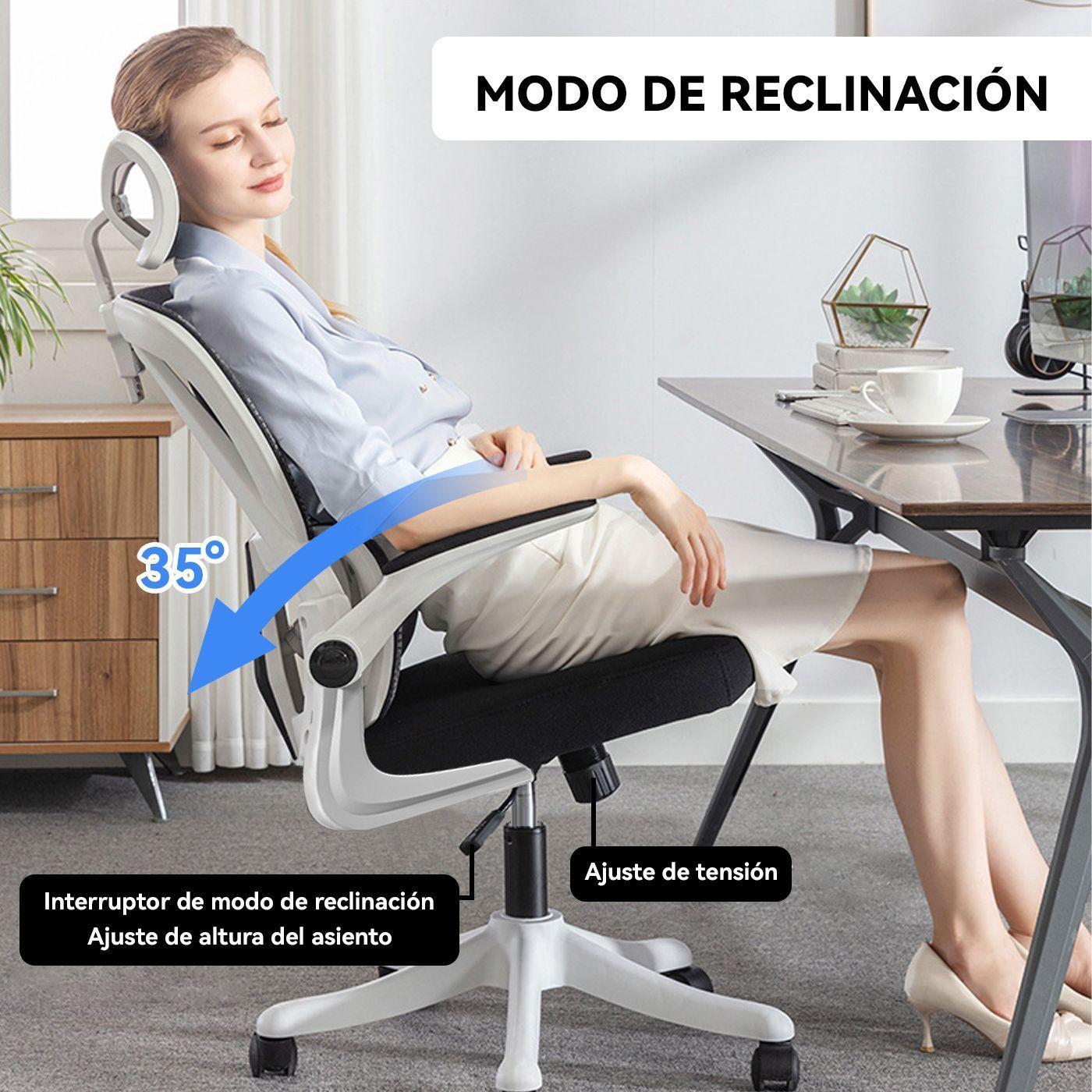 Silla Amia Ergonomica Silla De Escritorio Soporte Lumbar Elastico Oficina-4