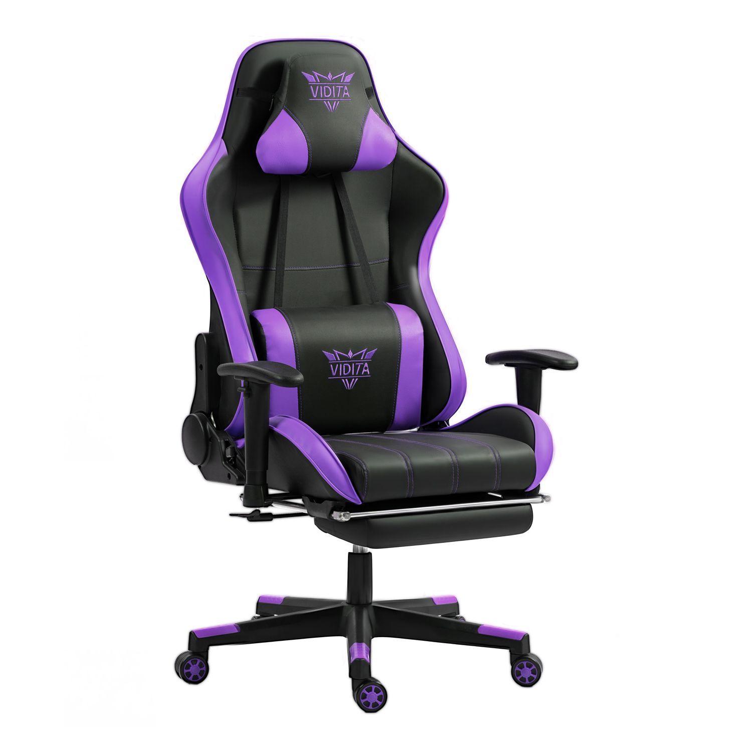 Silla Gamer Premium ES900 Reclinable 180 Reposabrazos 2D Morado-0
