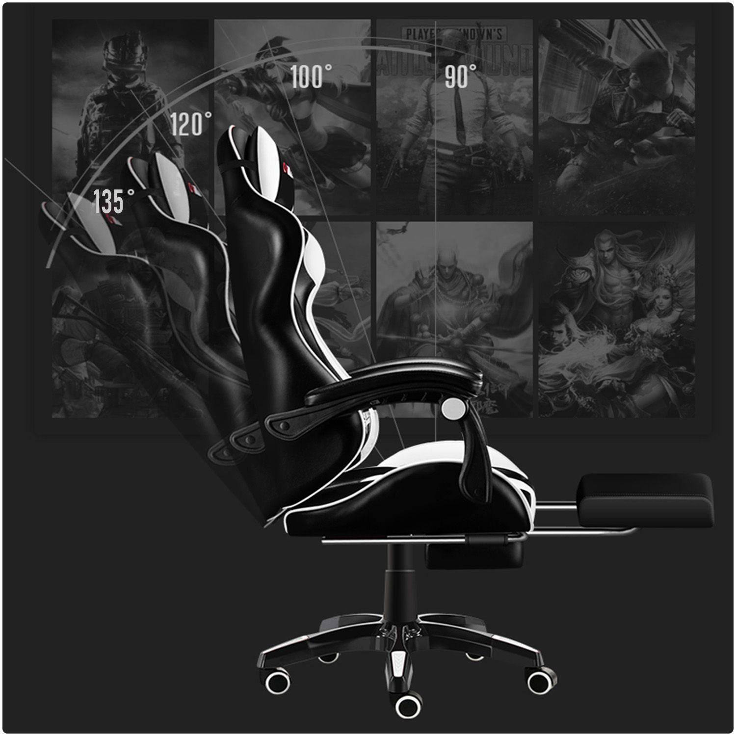 Silla Gamer Profesional GX2000 con Reposapies Blanco Vidita-2