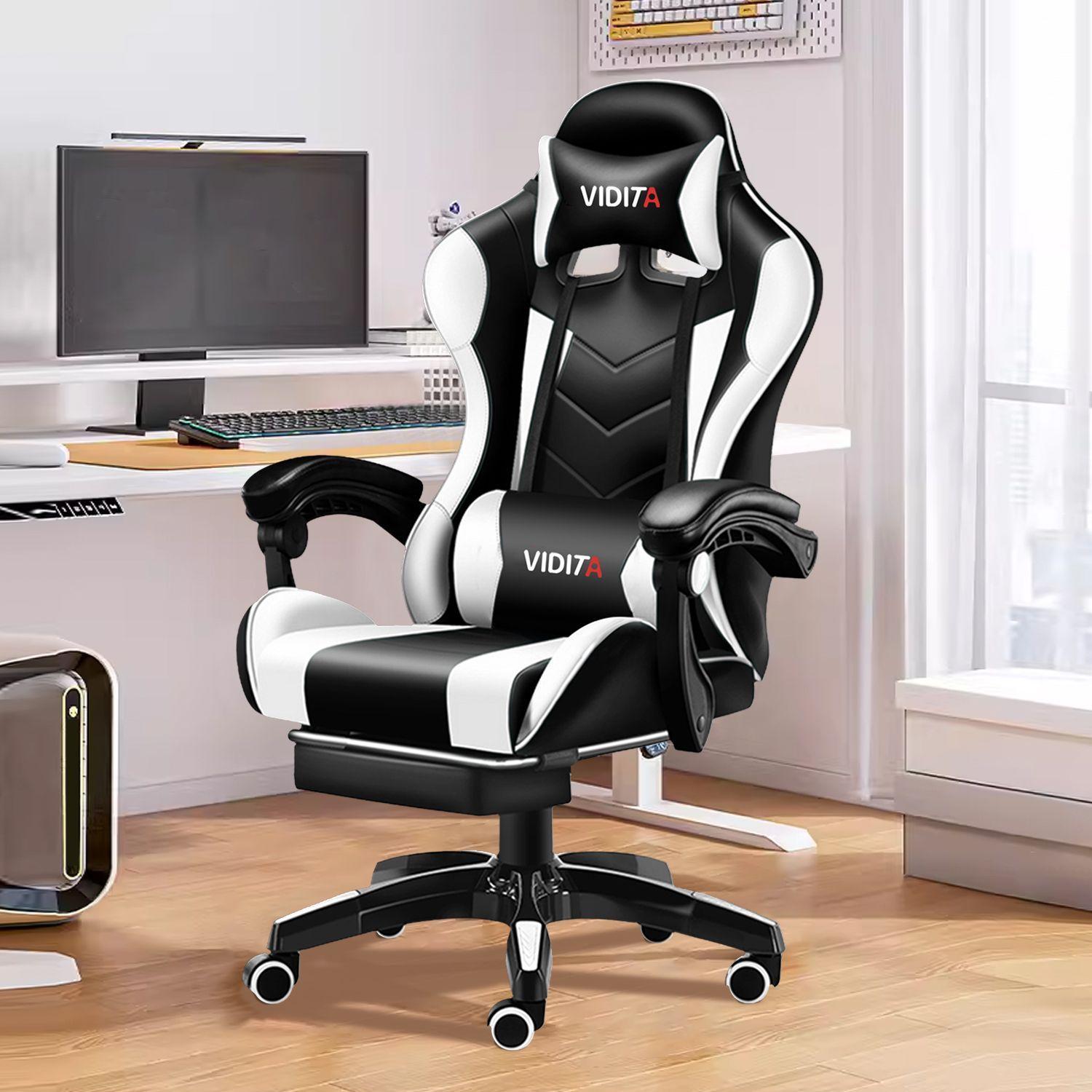 Silla Gamer Profesional GX2000 con Reposapies Blanco Vidita-8
