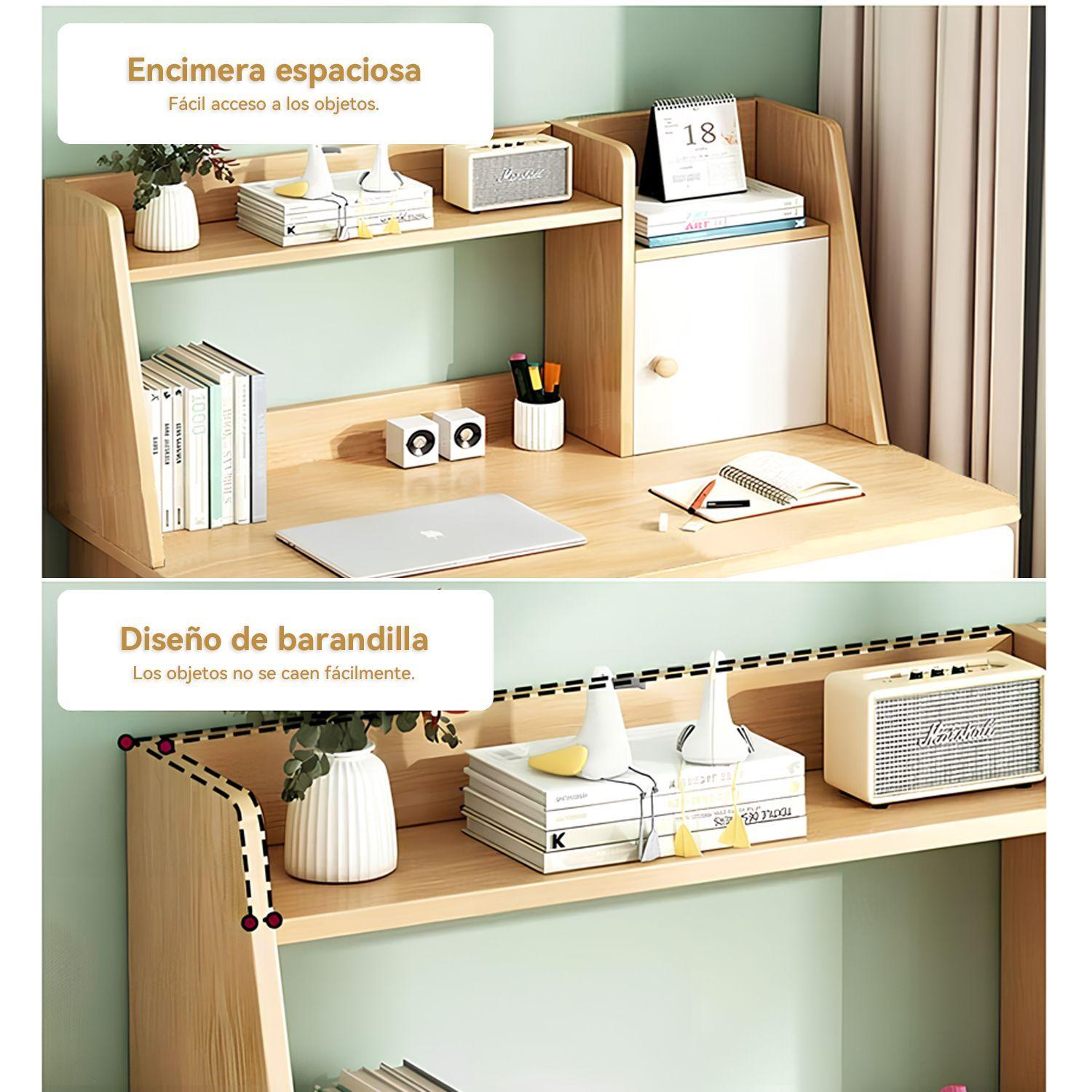 Escritorio Con Estanteria 80 110cm Caj n Gabinete Oficina-3